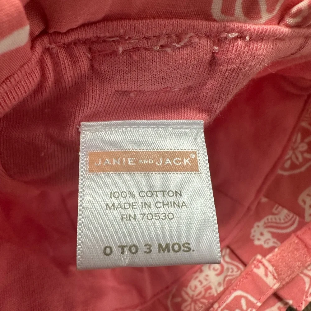 Janie and Jack Pink Beachy Bucket Hat (Size 0-3 Months)